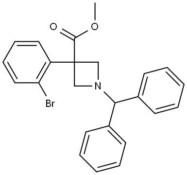 methyl 1-benzhydryl-3-(2-bromophenyl)azetidine-3-carboxylate 结构式
