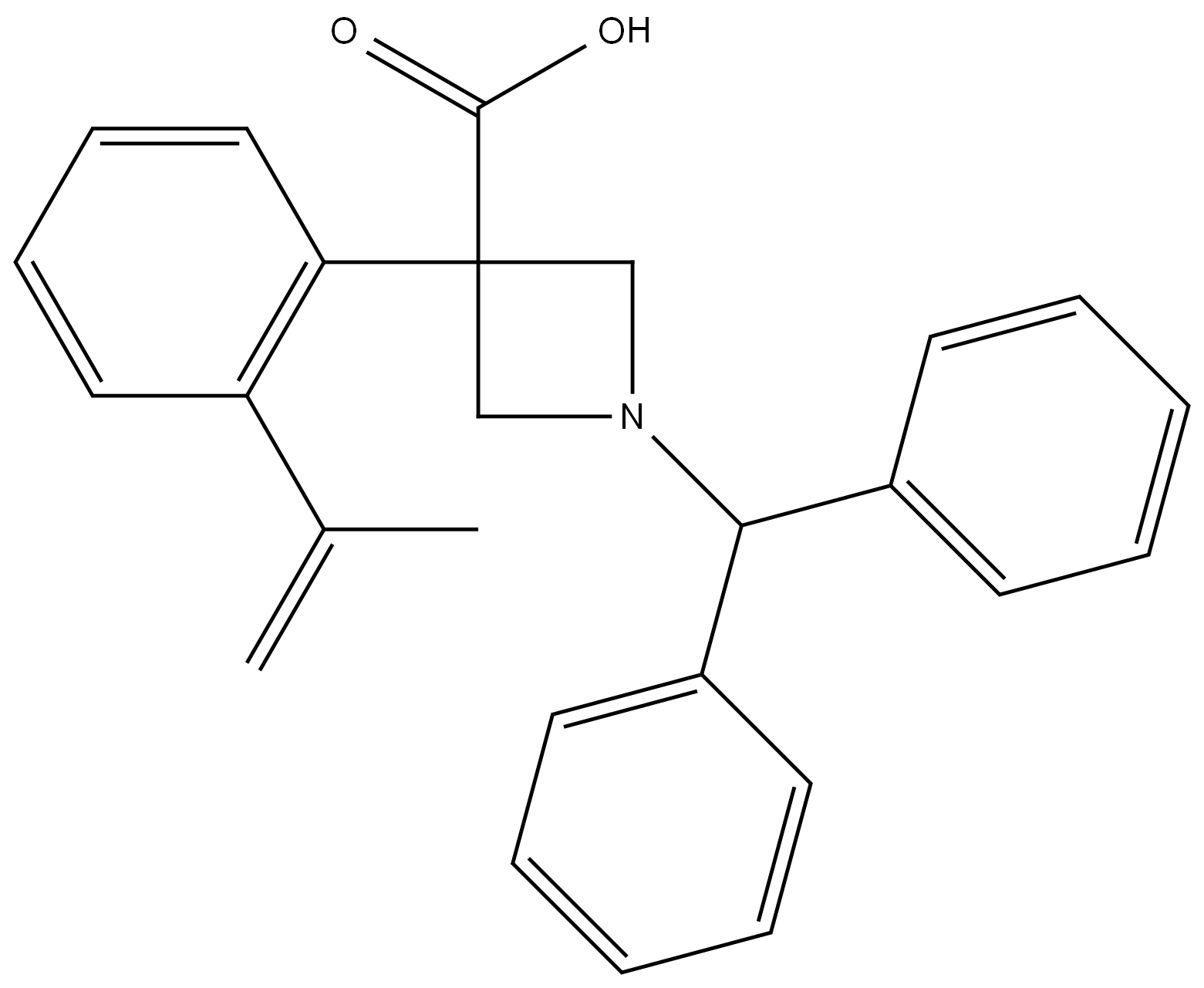 1-benzhydryl-3-(2-(prop-1-en-2-yl)phenyl)azetidine-3-carboxylic acid Structure
