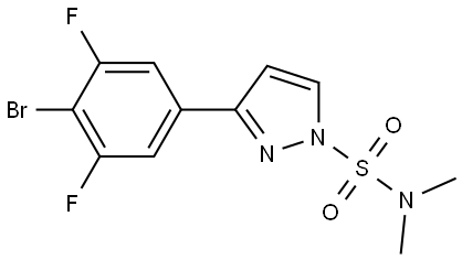 3-(4-Bromo-3,5-difluorophenyl)-N,N-dimethyl-1H-pyrazole-1-sulfonamide 结构式