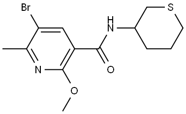 5-Bromo-2-methoxy-6-methyl-N-(tetrahydro-2H-thiopyran-3-yl)-3-pyridinecarboxa... 结构式