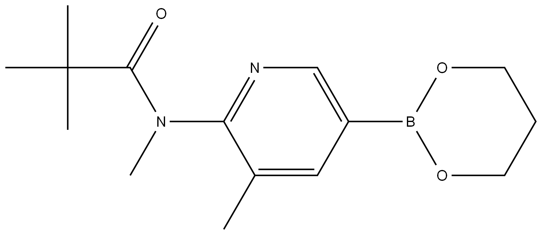 N-(5-(1,3,2-DIOXABORINAN-2-YL)-3-METHYLPYRIDIN-2-YL)-N-ME, 245765-91-7, 结构式