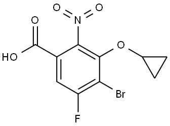 4-Bromo-3-(cyclopropyloxy)-5-fluoro-2-nitrobenzoic acid 结构式