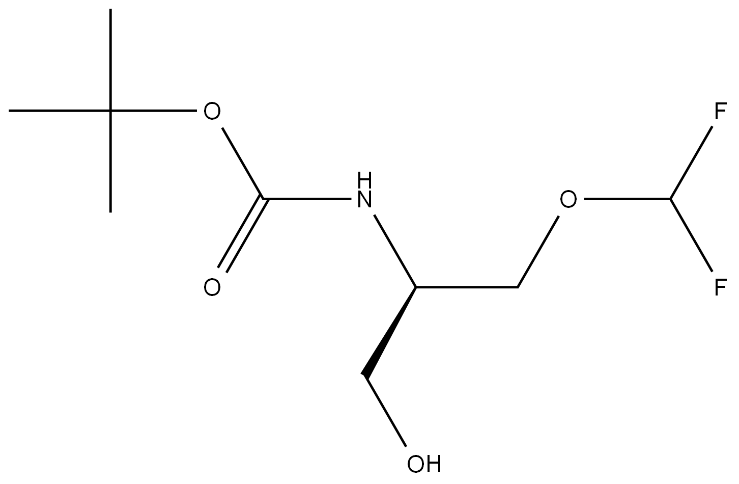 (R)-叔丁基(1-(二氟甲氧基)-3-羟基丙-2-基)氨基甲酸酯, 2649411-79-8, 结构式