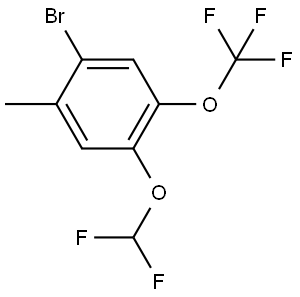 1-Bromo-4-(difluoromethoxy)-2-methyl-5-(trifluoromethoxy)benzene 结构式