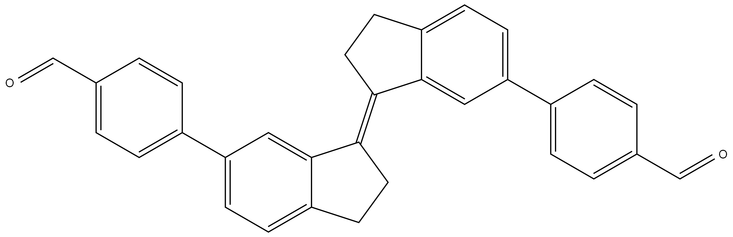 (E)-4,4'-(2,2',3,3'-tetrahydro-[1,1'-biindenylidene]-6,6'-diyl)dibenzaldehyde 结构式