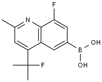 B-[8-Fluoro-4-(1-fluoro-1-methylethyl)-2-methyl-6-quinolinyl]boronic acid Struktur