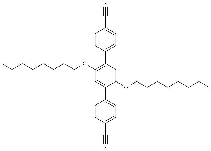 2',5'-bis(octyloxy)-[1,1':4',1''-terphenyl]-4,4''-dicarbonitrile 结构式