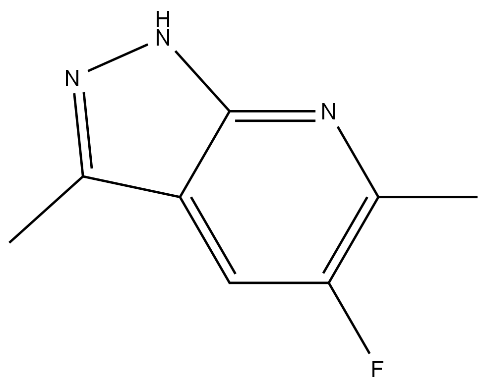 5-氟-3,6-二甲基-1H-吡唑并[3,4-B]吡啶, 2886036-97-9, 结构式