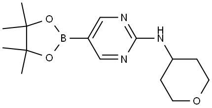 2-Pyrimidinamine, N-(tetrahydro-2H-pyran-4-yl)-5-(4,4,5,5-tetramethyl-1,3,2-d... 结构式