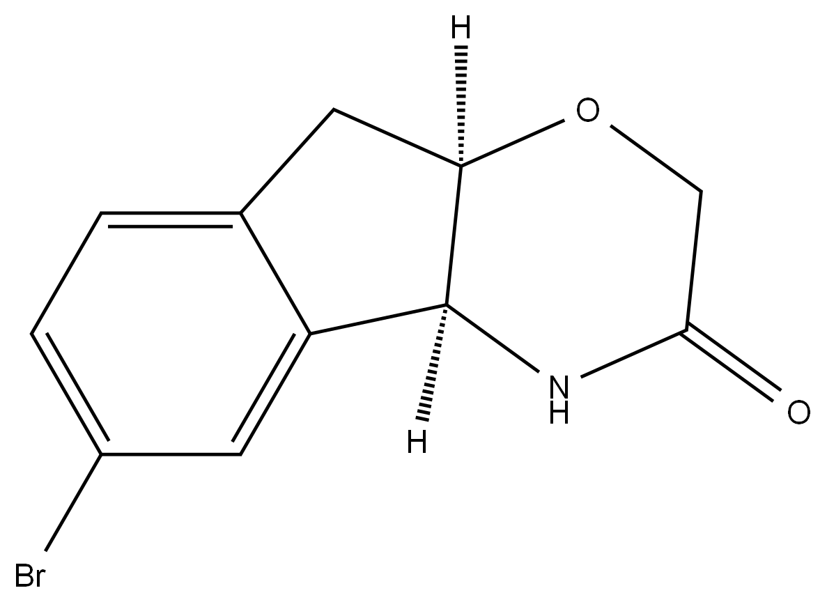 (4aS,9aR)-6-bromo-4,4a,9,9a-tetrahydroindeno[2,1-b][1,4]oxazin-3-one 结构式