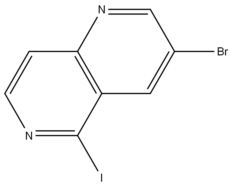 3-溴-5-碘-1,6-萘啶 结构式