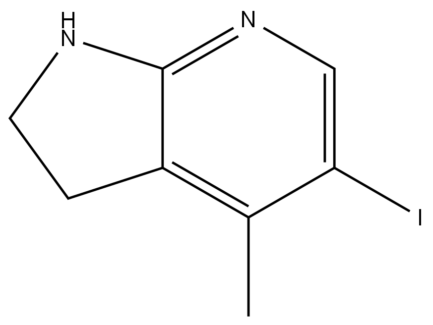5-碘-4-甲基-2,3-二氢1H-吡咯并[2,3-B]吡啶 结构式