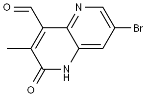 7-溴-3-甲基-2-氧代-1,2-二氢-1,5-萘啶-4-甲醛 结构式