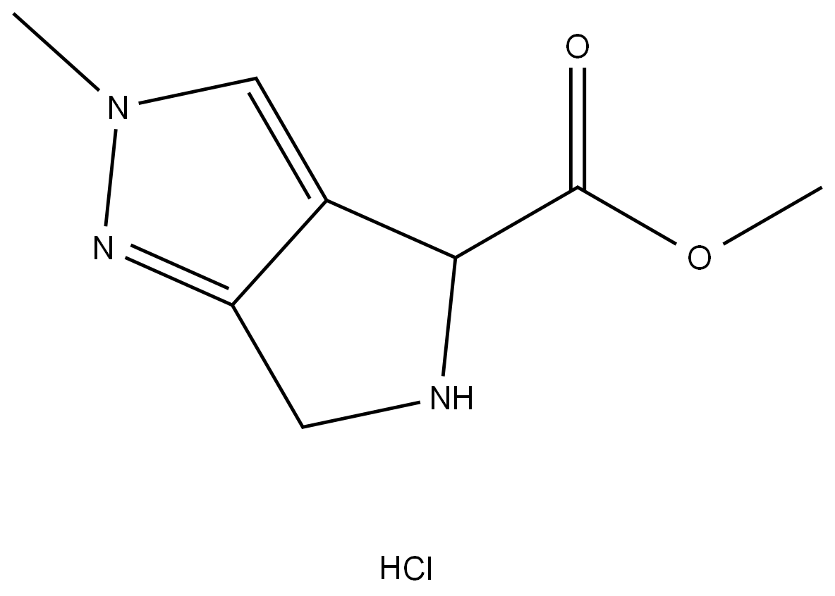Methyl 2-methyl-2,4,5,6-tetrahydropyrrolo[3,4-c]pyrazole-4-carboxylate (hydrochloride) Struktur