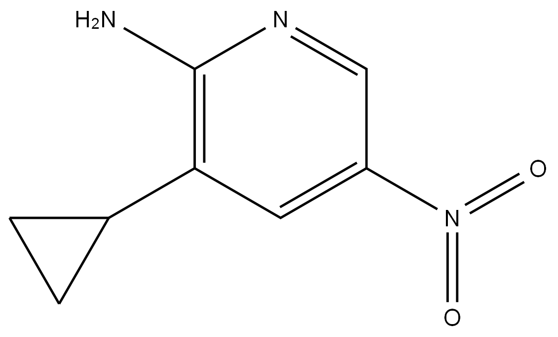 2-吡啶胺,3-环丙基-5-硝基- 结构式