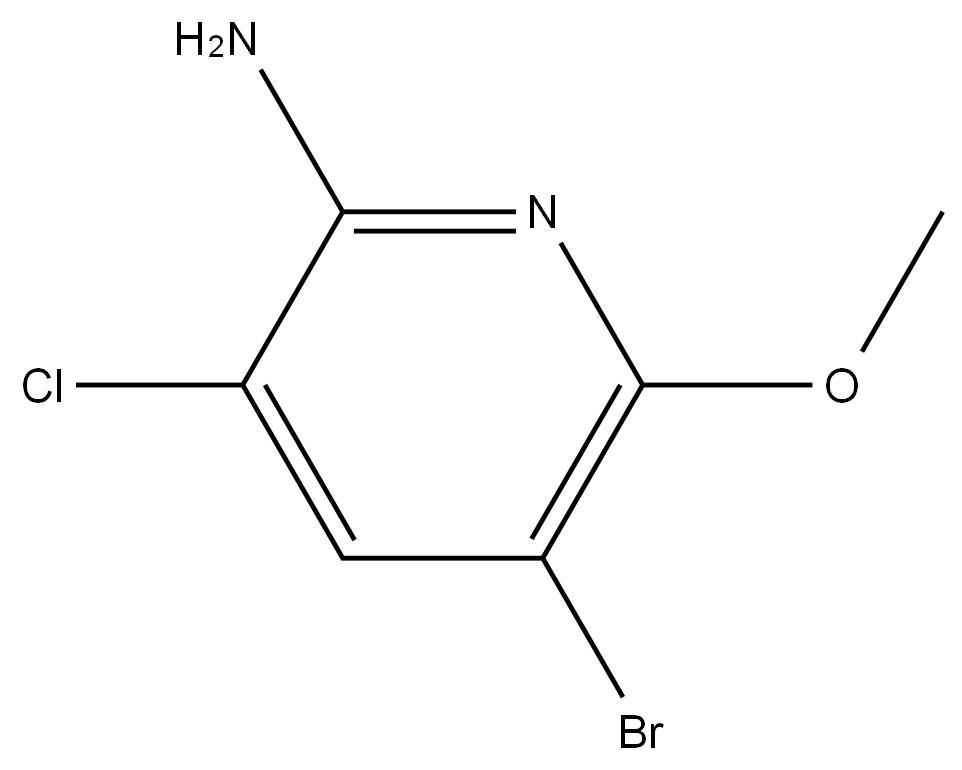 5-溴-3-氯-6-甲氧基吡啶-2-胺 结构式