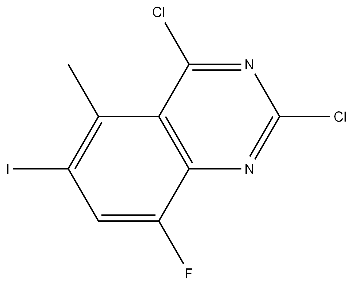 2,4-二氯-8-氟-6-碘-5-甲基喹唑啉 结构式