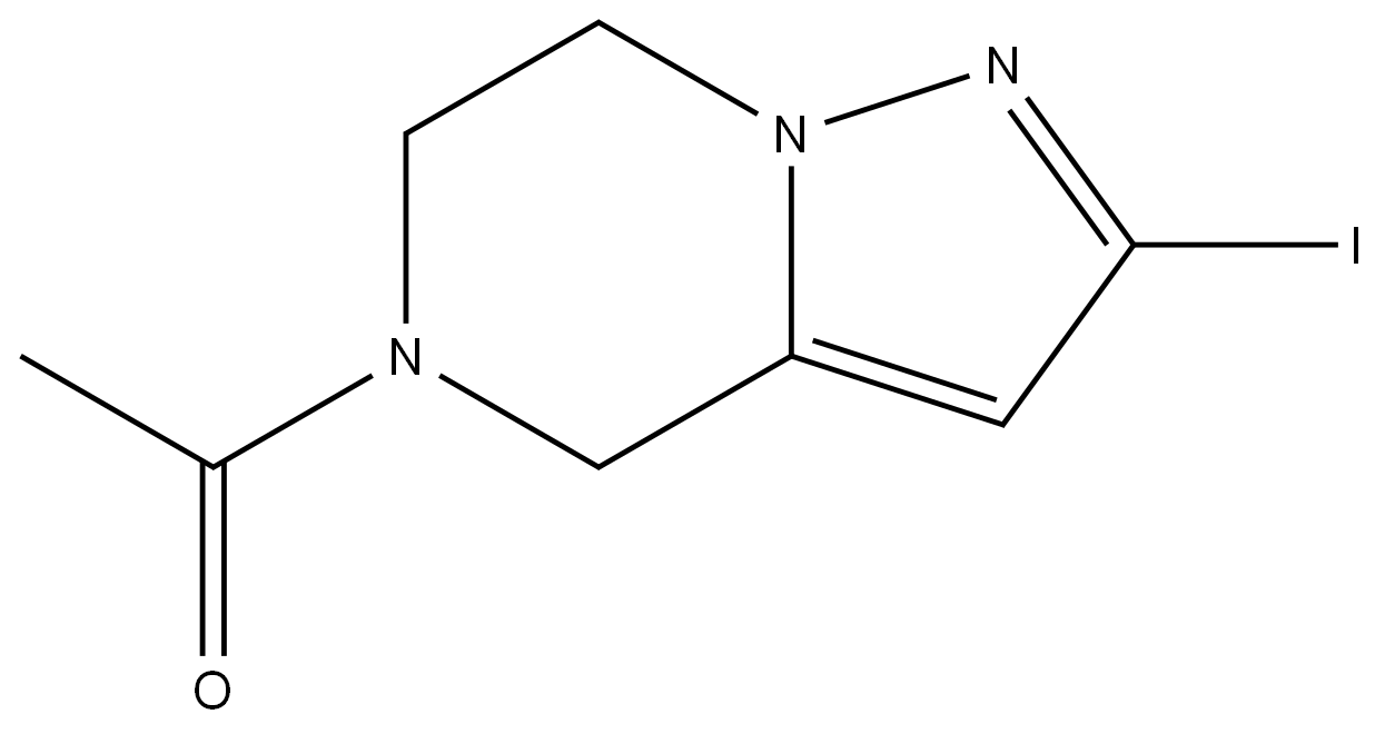 1-(2-碘-6,7-二氢吡唑并[1,5-A]吡嗪-5(4H)-基)乙酮, 3025864-28-9, 结构式