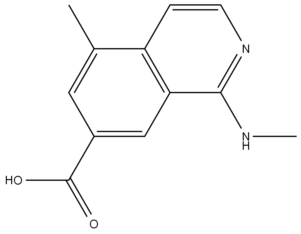 5-甲基-1-(甲氨基)异喹啉-7-羧酸, 3027706-96-0, 结构式