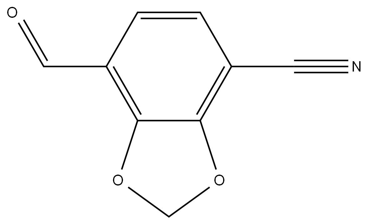 7-甲酰苯并[D][1,3]二氧杂环戊二烯-4-腈, 3028037-09-1, 结构式