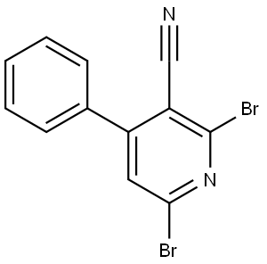 2,6-dibromo-4-phenylnicotinonitrile 结构式