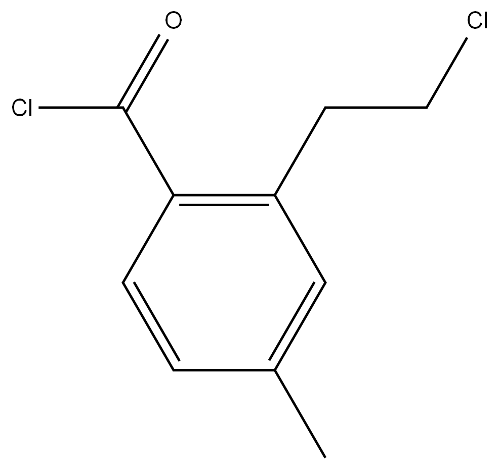 2-(2-氯乙基)-4-甲基苯甲酰氯 结构式