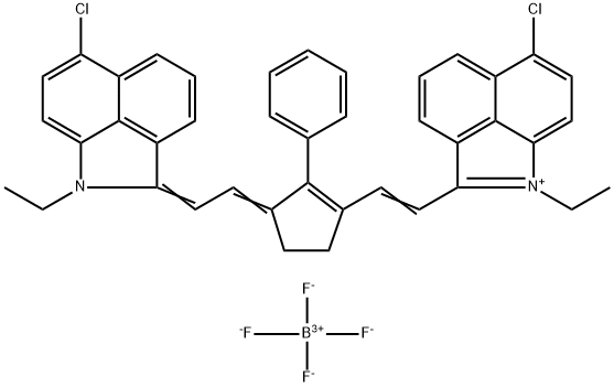 6-CHLORO-2-[2-(3-[(6-CHLORO-1-ETHYLBENZ[C,D,]INDOLE-2[1H]-YLIDENE)ETHYLIDENE]-2-PHENYL-1-CYCLOPENTEN-1-YL)ETHENYL]-1-ETHYLBENZ[C,D]INDOLIUM TETRAFLUOROBORATE Structure