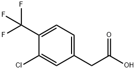 3-クロロ-4-(トリフルオロメチル)フェニル酢酸 化学構造式