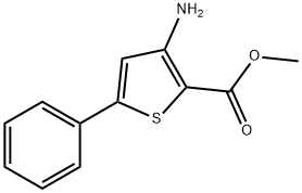 3-アミノ-5-フェニルチオフェン-2-カルボン酸メチル 化学構造式