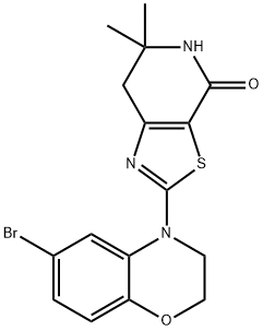2-(6-broMo-2H-benzo[b][1,4]oxazin-4(3H)-yl)-6,6-diMethyl-6,7-dihydrothiazolo[5,4-c]pyridin-4(5H)-one Structure