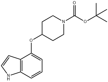 1,1-DIMETHYLETHYL 4-(1H-INDOL-4-YLOXY)-1-PIPERIDINECARBOXYLATE, 1001397-69-8, 结构式