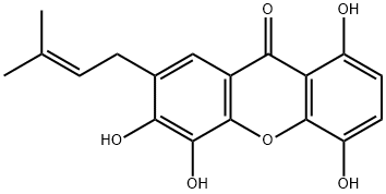 1,4,5,6-Tetrahydroxy-7-prenylxanthone Structure