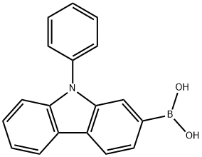 (9-苯基-9H-咔唑-2-基)硼酸 结构式