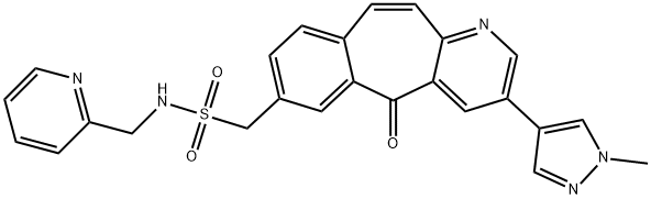 3-(1-Methyl-1H-pyrazol-4-yl)-5-oxo-N-(2-pyridinylmethyl)-5H-benzo[4,5]cyclohepta[1,2-b]pyridine-7-methanesulfonamide Structure