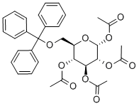 1,2,3,4-TETRA-O-ACETYL-6-O-(TRIPHENYLMETHYL)-BETA-D-GLUCOPYRANOSE Struktur