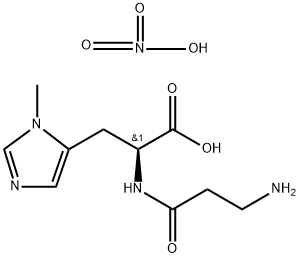 Nα-β-アラニル-1-デヒドロ-3-メチル-L-ヒスチジン/硝酸,(1:x) 化学構造式