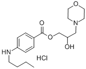 2-Hydroxy-3-morpholinopropyl p-(butylamino)benzoate hydrochloride 结构式