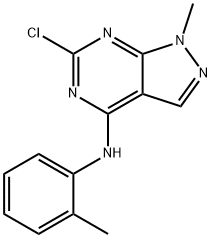 6-氯-1-甲基-N-(2-甲基苯基)-1H-吡唑并[3,4-D]嘧啶-4-胺 结构式