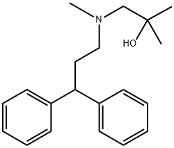 1-[(3,3-ジフェニルプロピル)(メチル)アミノ]-2-メチル-2-プロパノール 化学構造式