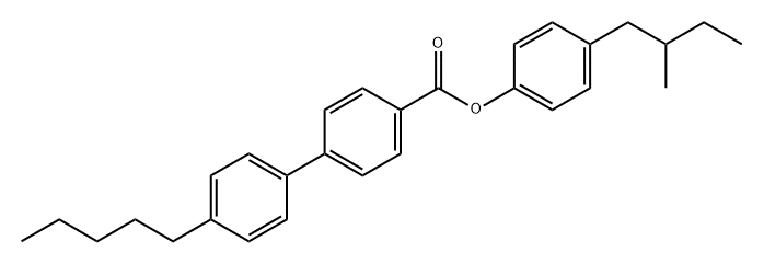 4′-ペンチルビフェニル-4-カルボン酸4-(2-メチルブチル)フェニル 化学構造式