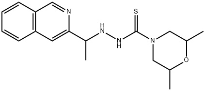 2,6-DIMETHYLMORPHOLINE-4-CARBOTHIOIC ACID 2-[1-[3-ISOQUINOLYL]ETHYL]HY DRAZIDE 结构式