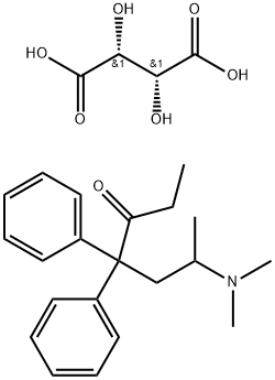 6-ジメチルアミノ-4,4-ジフェニル-3-ヘプタノン·L-酒石酸 化学構造式