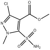 1-甲基-3-氯-4-甲氧羰基吡唑-5-磺酰胺, 100784-27-8, 结构式