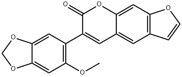 6-(2-Methoxy-4,5-methylenedioxyphenyl)-7H-furo[3,2-g][1]benzopyran-7-one 结构式