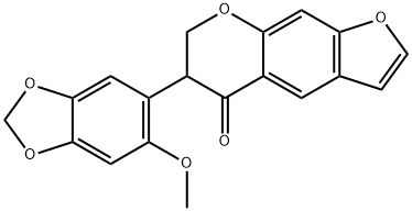6,7-Dihydro-6-(6-methoxy-1,3-benzodioxol-5-yl)-5H-furo[3,2-g][1]benzopyran-5-one Struktur