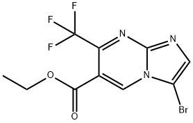 Ethyl 3-broMo-7-(trifluoroMethyl)iMidazo[1,2-a]pyriMidine-6-carboxylate Structure