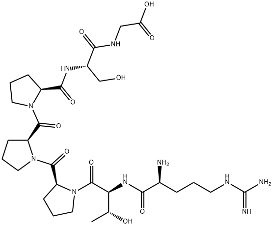 arginyl-threonyl-prolyl-prolyl-prolyl-seryl-glycine 结构式