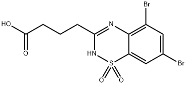 5,7-Dibromo-2H-1,2,4-benzothiadiazine-3-butanoic acid 1,1-dioxide 结构式