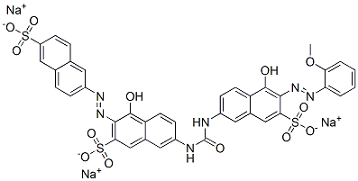 trisodium 7-[[[[6-[(o-anisyl)azo]-5-hydroxy-7-sulphonato-2-naphthyl]amino]carbonyl]amino]-4-hydroxy-3-[(6-sulphonato-2-naphthyl)azo]naphthalene-2-sulphonate 结构式