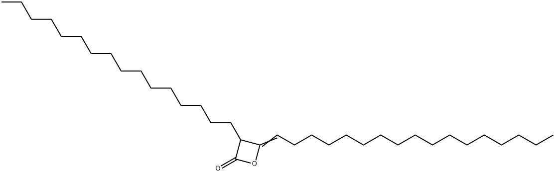 4-heptadecylidene-3-hexadecyloxetan-2-one  Structure